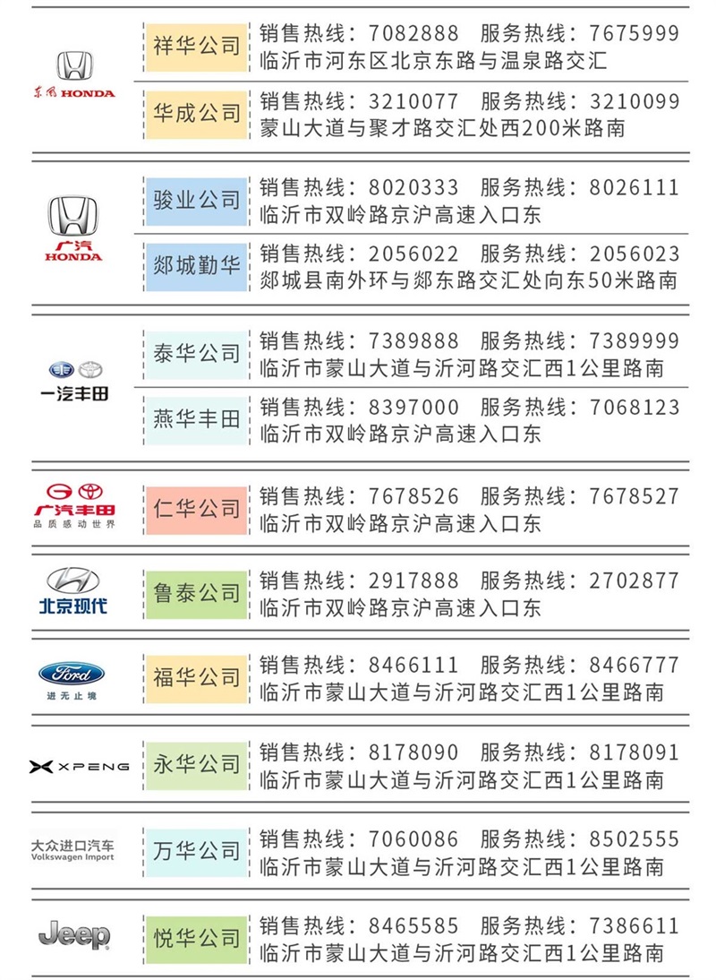 临沂汽车消费券远通集团适用门店#8787